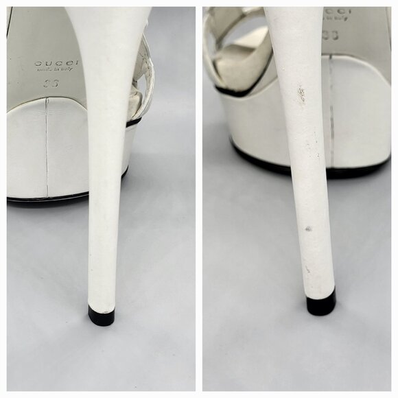 Gucci Daryl Calfskin Suede  Cage Platform Sandals - Picture 6 of 17